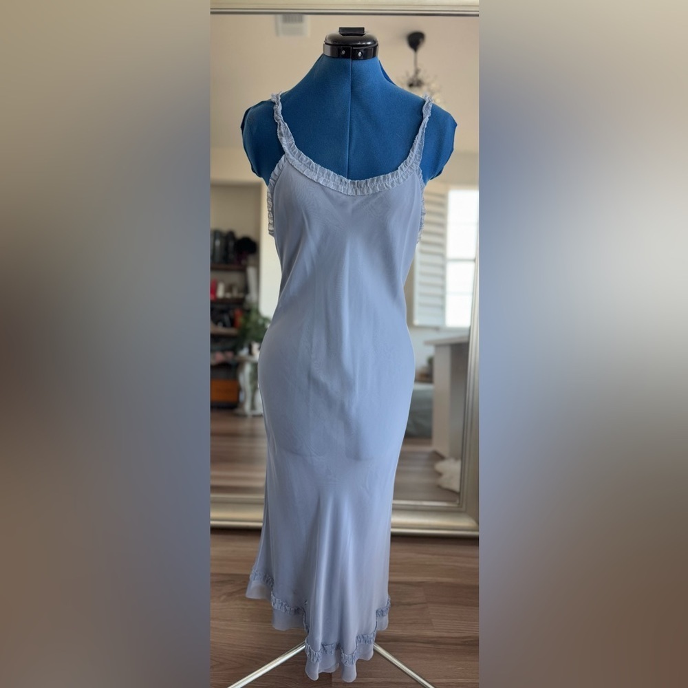 Vera Wang Polyester Lace Trim Lingerie Slip Maxi Dress Size M *Flaws